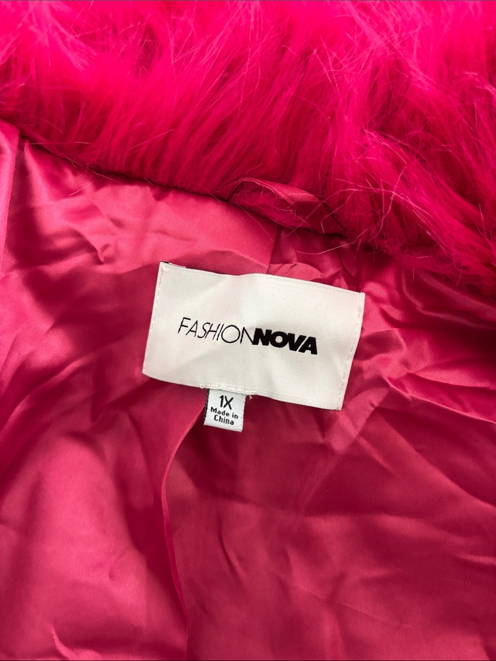 Fashion Nova Pink Fuzzy Coat - Picture 7 of 8